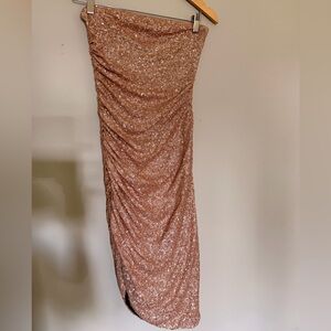 Susana Monaco Rose Gold Sequin Mini Dress